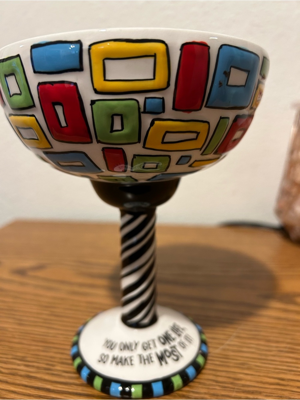 Grasslands Road Colorful Geo Patterned Stemmed Goblet